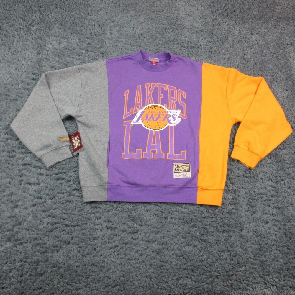 Los Angeles Lakers Sweatshirt Mens XL Purple NBA Basketball Mitchell & Ness NWT